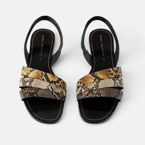 Zara Slingback Snakeskin Sandals